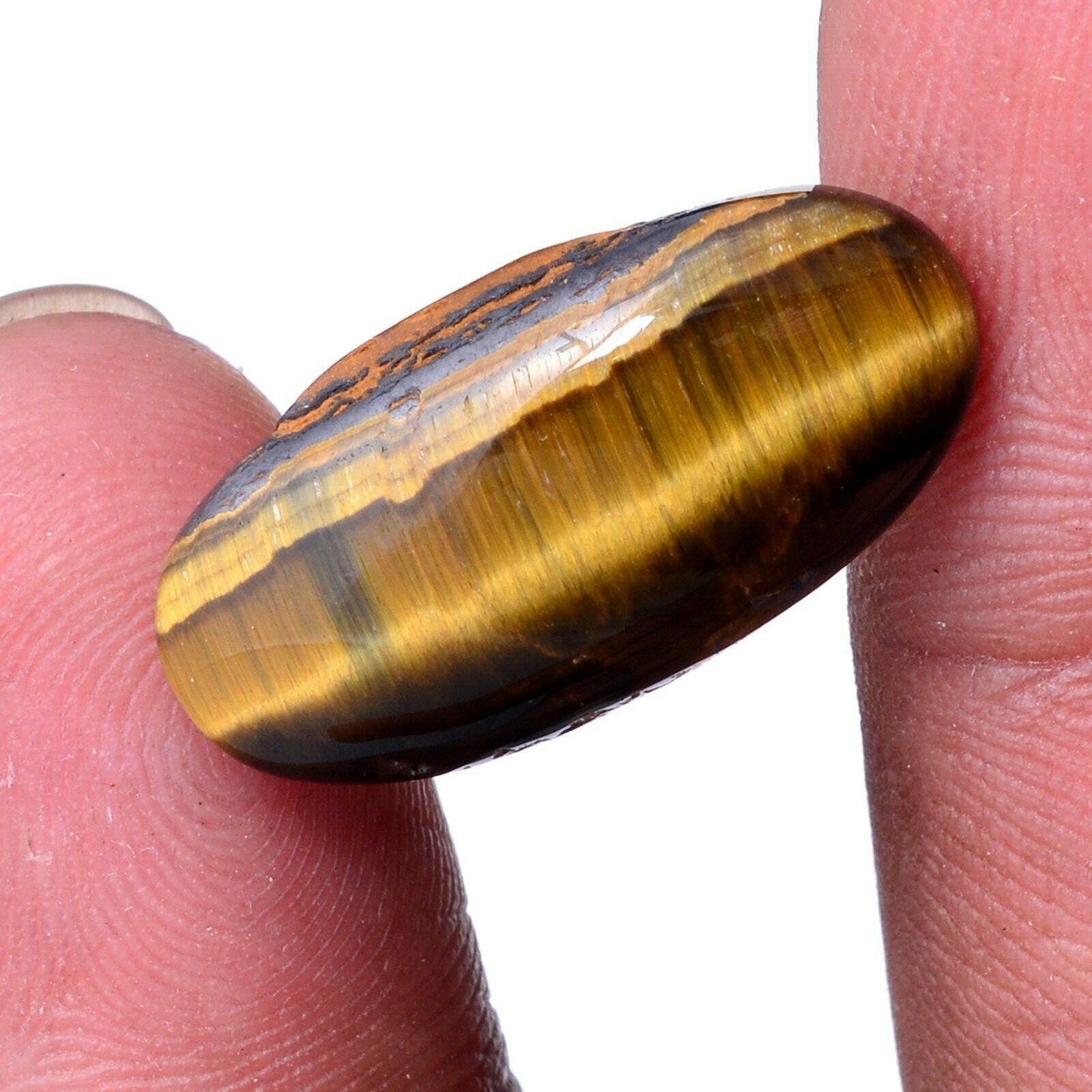 Oval Shape Natural Tiger Eye Cabochon Loose Gemstone 12 x 23 MM