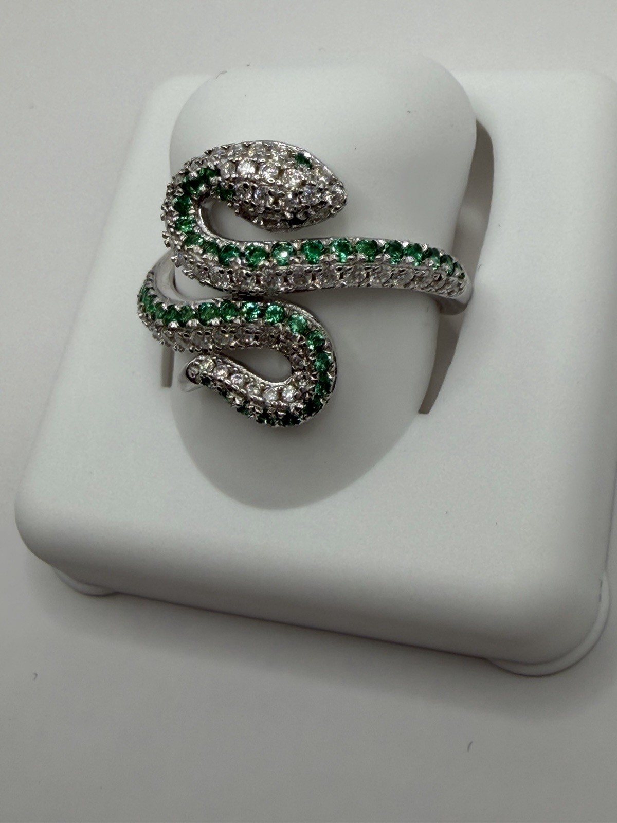 925 sterling silver Moissanite Silver Snake Wrap ring 6