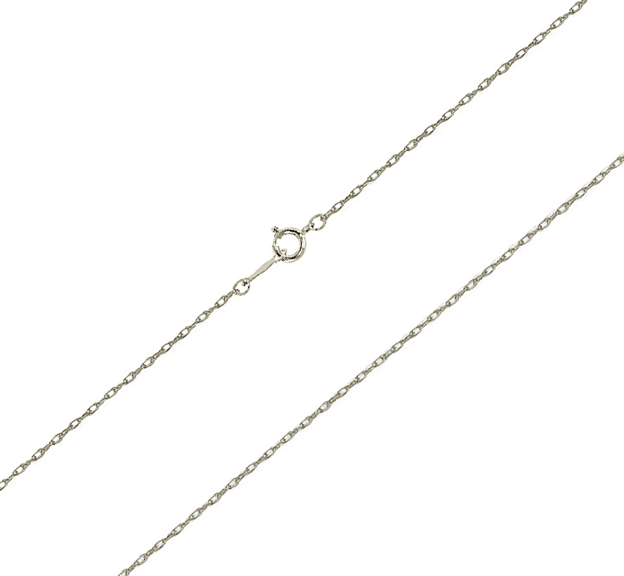 14K Rope Chain Necklace 0.75mm wide 14K Yellow or White Gold 14 16 18 20 Inches