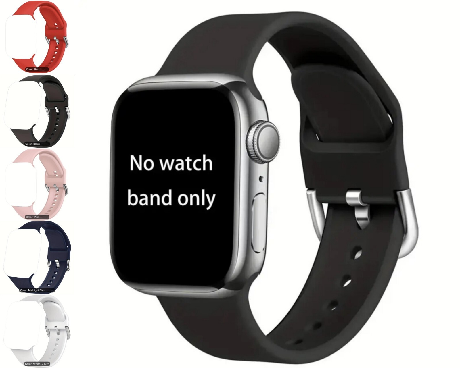 Silicone iWatch Band For Apple Watch Ultra iWatch Series 9 8 7 6 5 SE 44/45/49mm