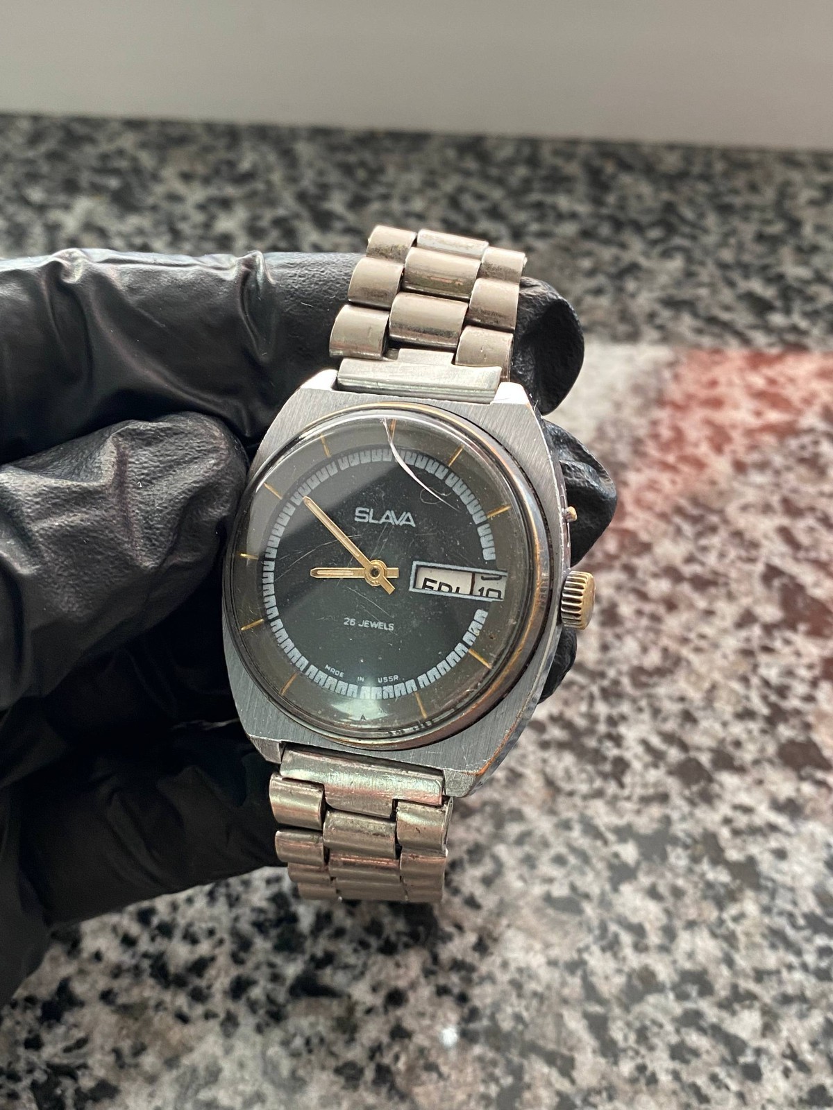 Vintage Slava USSR Watch 1970s Soviet mechanical Original Wristwach Rare
