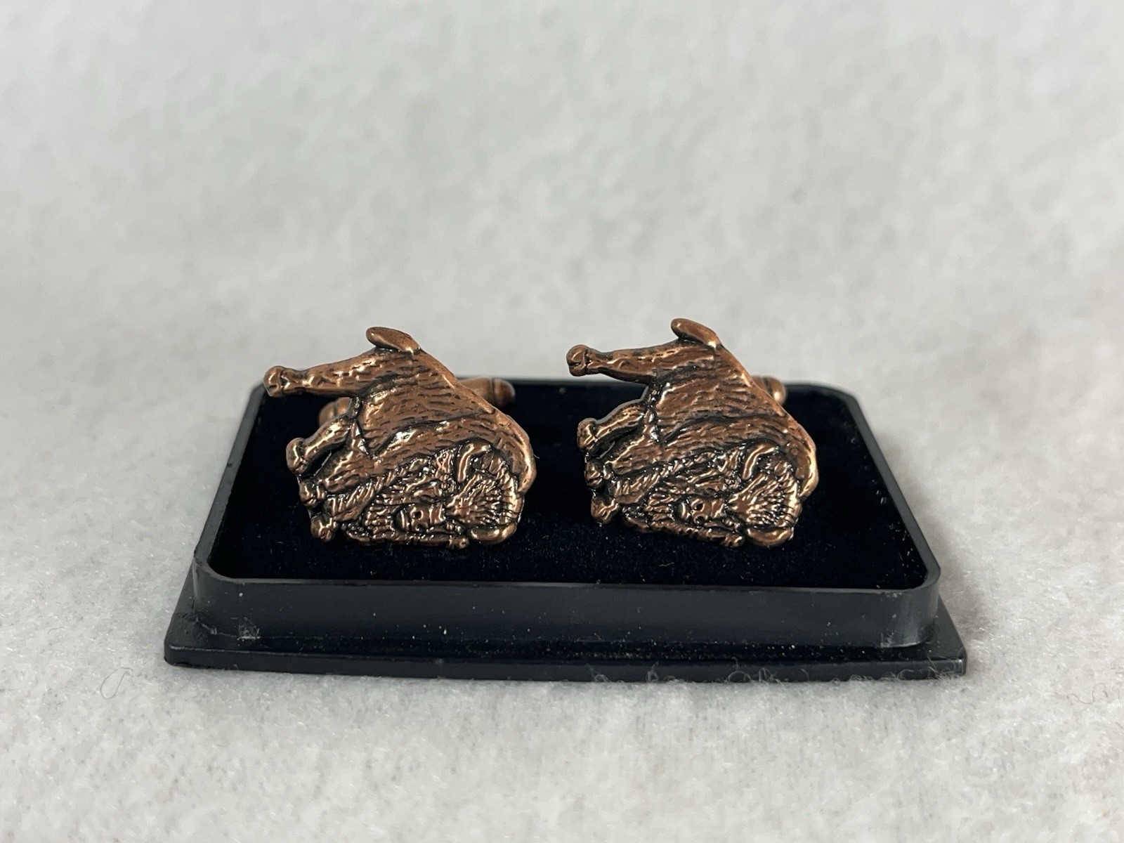 Buffalo Trace Standing Bison Copper Cufflink Pair In Box (see Description**)