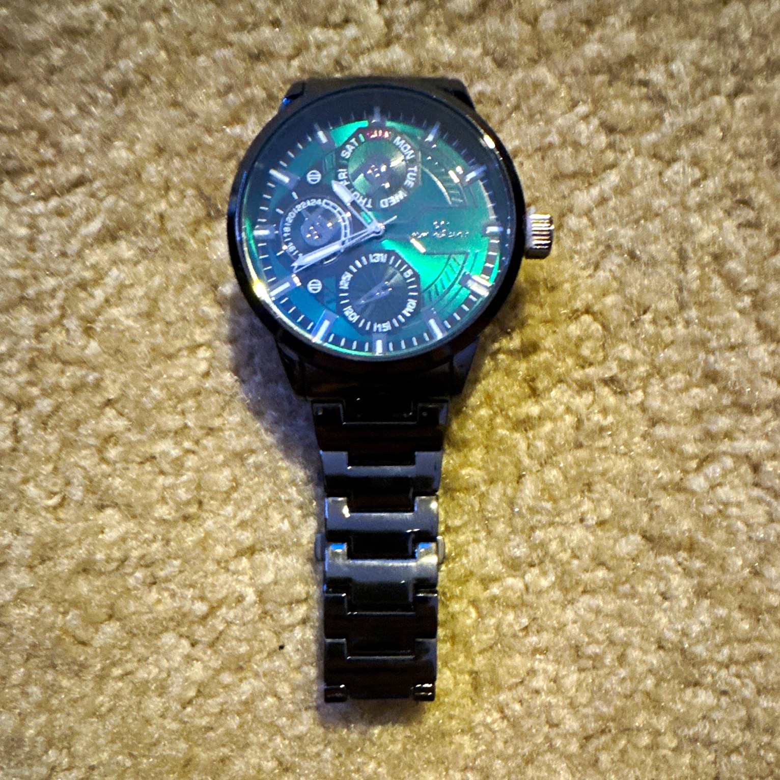 57154-IRON MAN STYLE BLACK/GREEN 48MM Watch