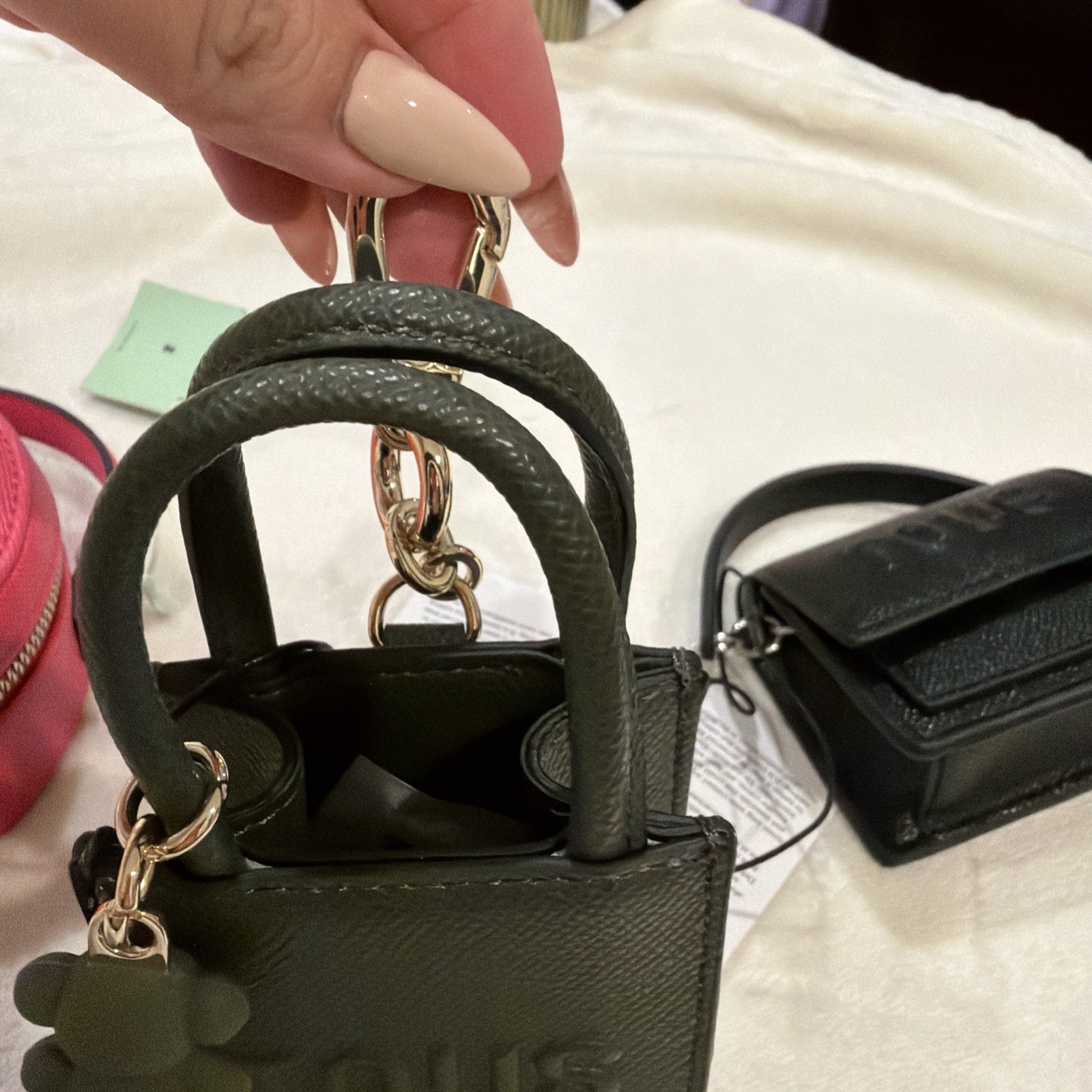 TOUS 2 Charm Bag Accessories Chain Handbags and 1 Tous Rounded Jewelry Case!