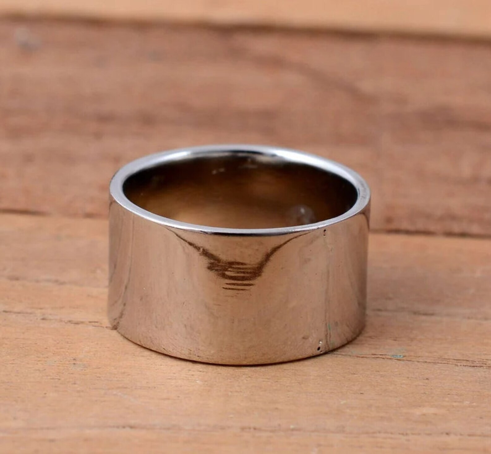 925 Sterling Silver, Solid Silver, Wide Band Ring, Smooth Edges, Unisex