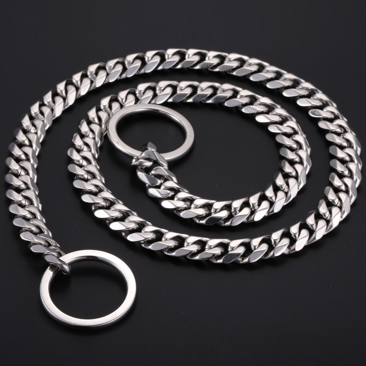 Pet Dog Choke Strong Silver Stainless Steel Chain Choker Collar 8mm 12mm 15mm