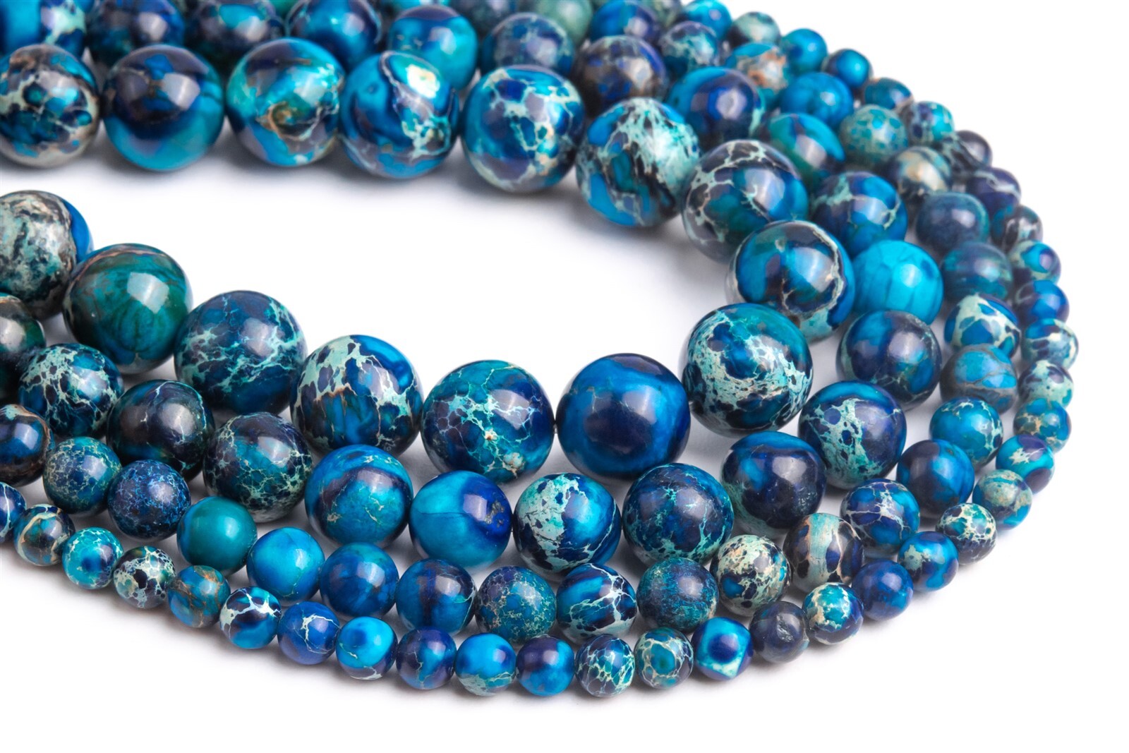 Deep Blue Sea Sediment Imperial Jasper Beads Round Loose Beads 4/6/8/10MM