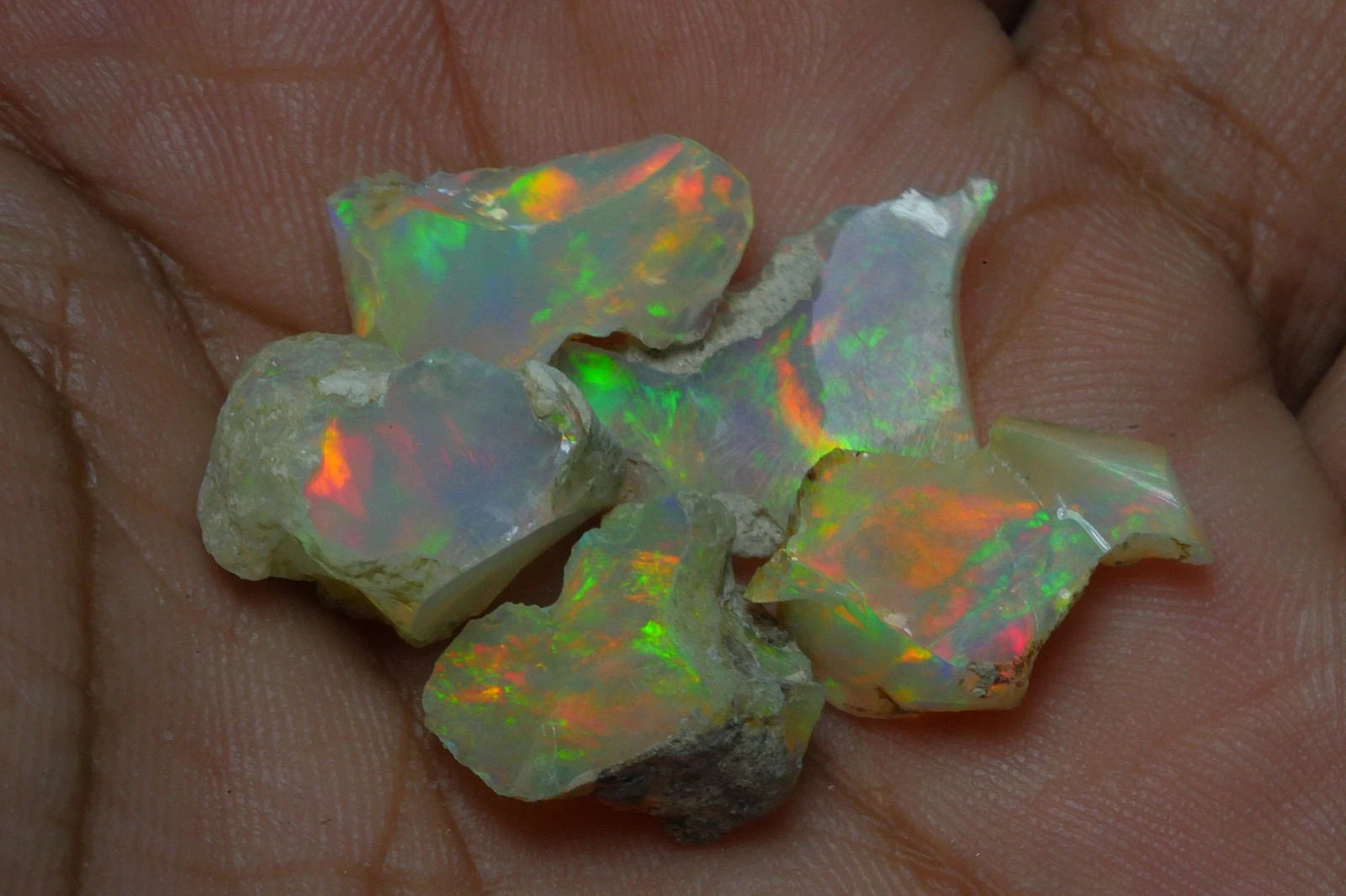 Cut Grade Opal Rough Lot AAA Grade 5 Pieces Large Size Ethiopian Welo Opal Raw