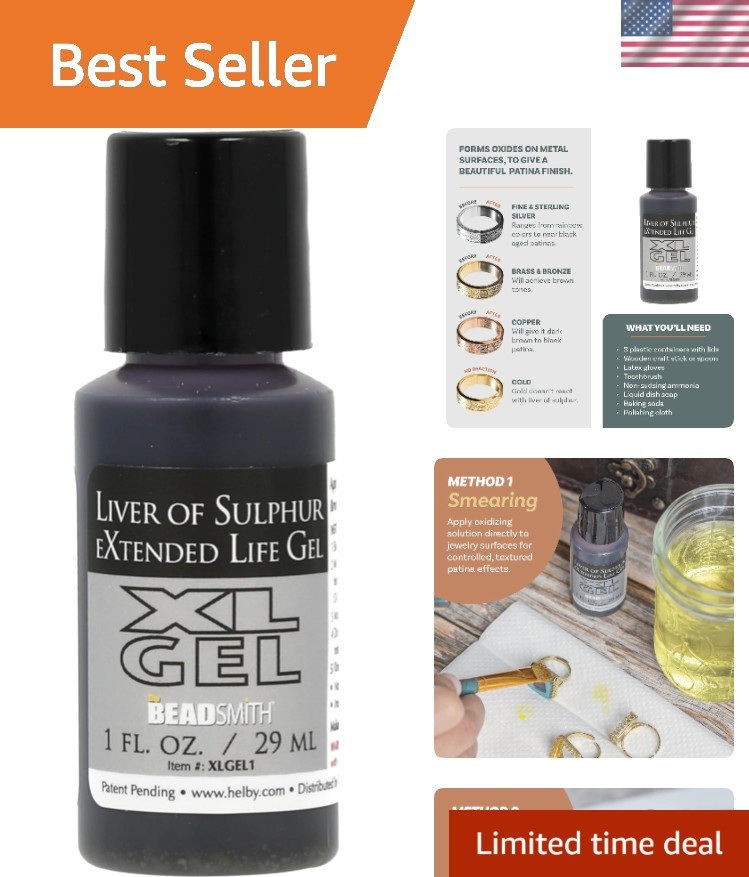 1 Fl Oz Gel Liver of Sulfur – Perfect for Oxidized Jewelry Patina Finishes