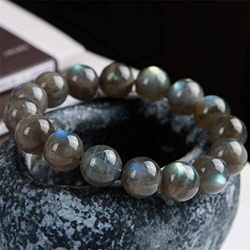 Natural Labradorite Stone Beaded Bracelet Gemstone Stretch Bracelet