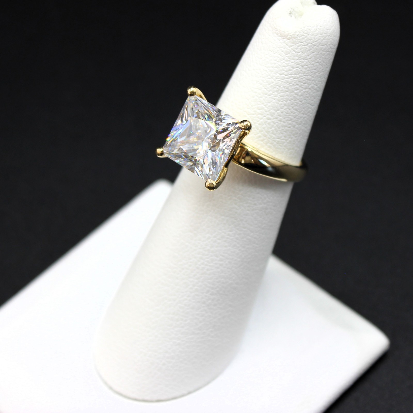4 Carat Diamond Ring Engagement REAL 14k 6.80gm Man Made Wedding Vacation Size 5