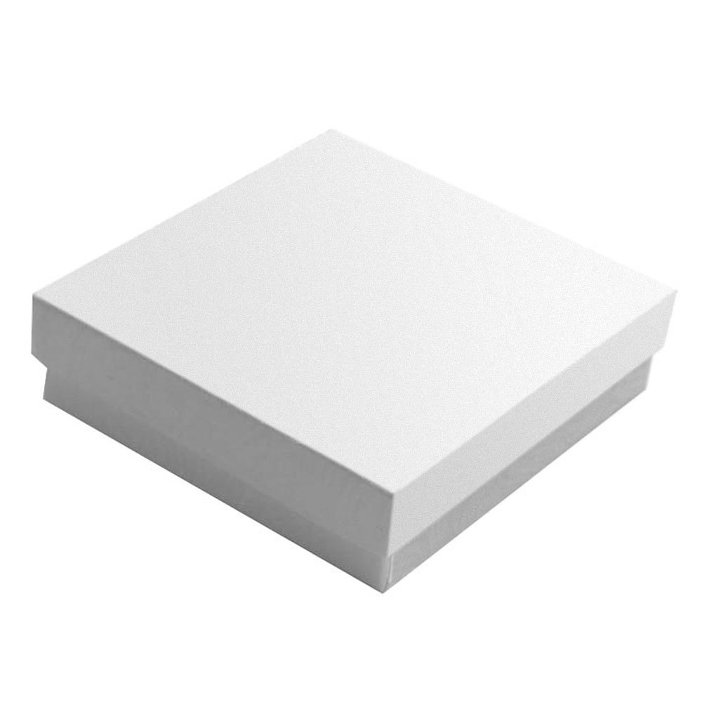 Glossy White Cotton Filled Cardboard Box Jewelry Gift Boxes ~ 100, 200, 500
