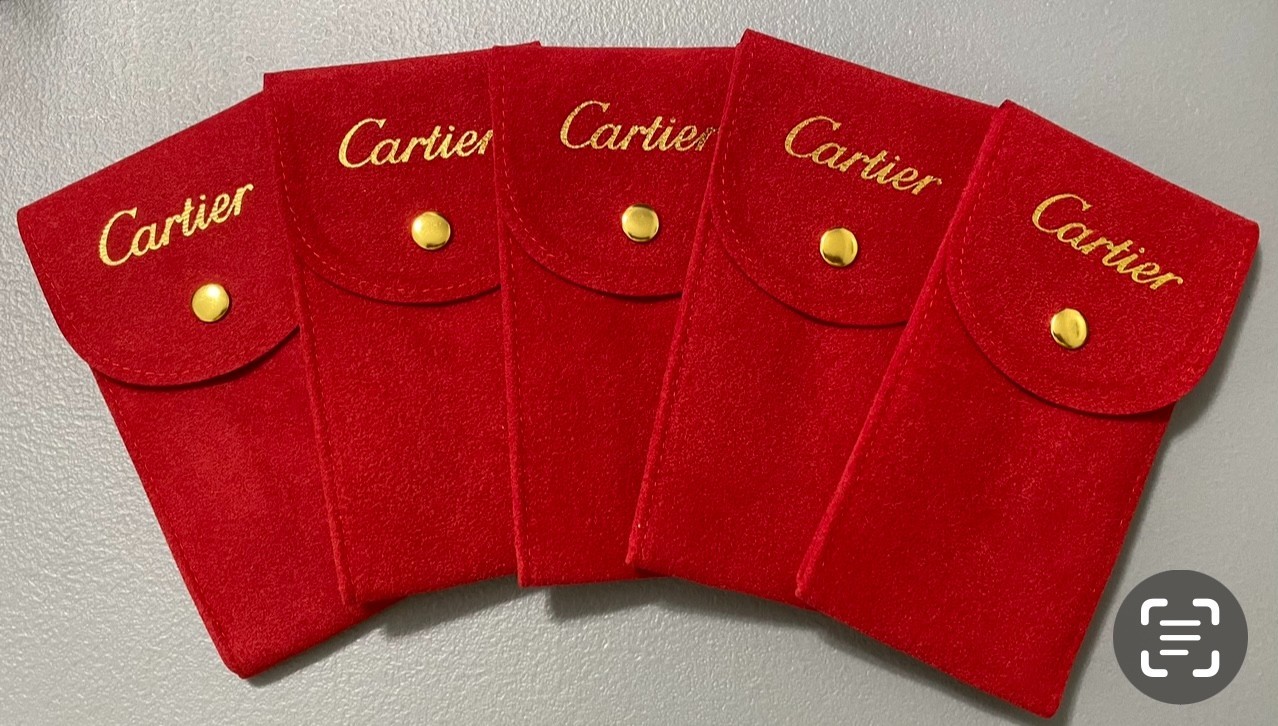 CARTIER RED POUCH/ TRAVEL POUCH/SERVICE POUCH WITH INSERT FAST SHIPPING USA