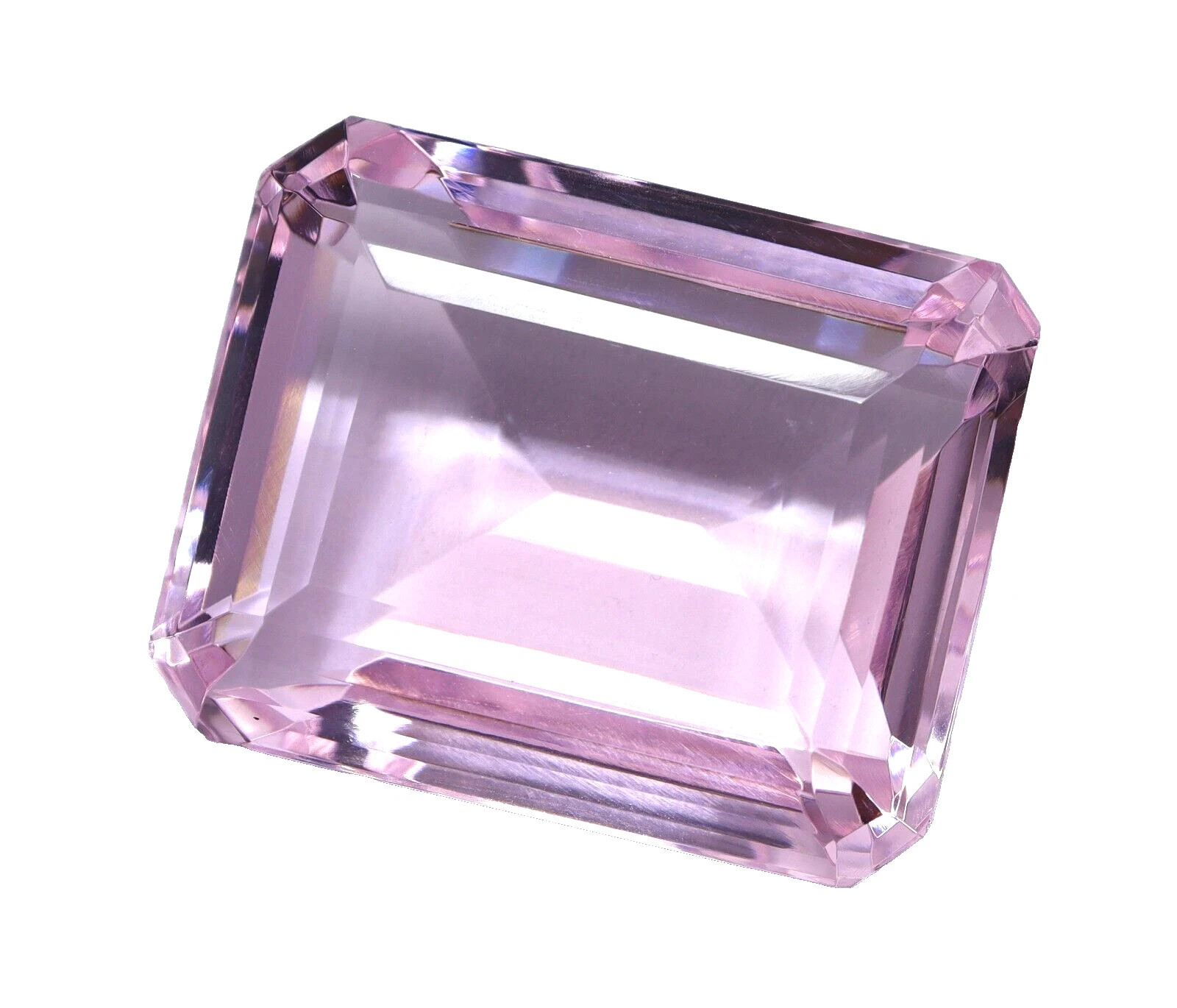 800 Ct Natural Pink Topaz Emerald Cut Certified Loose Gemstone With Free Gift