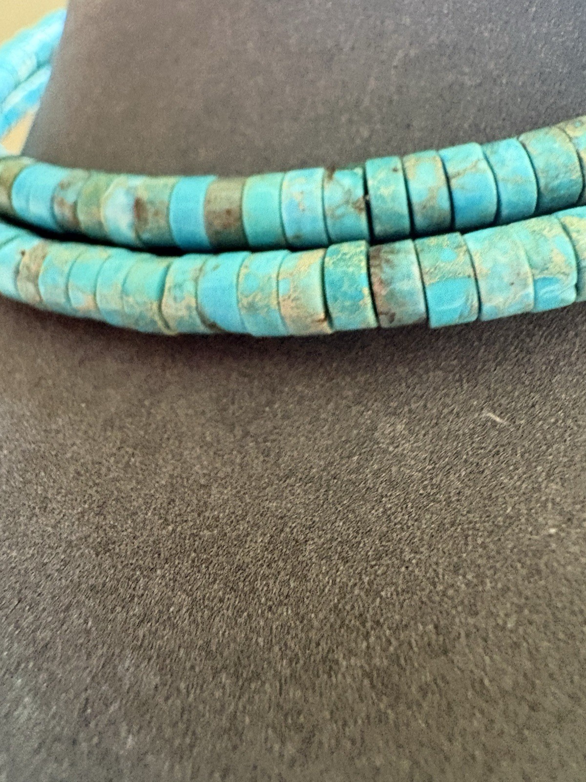 Meranda Thompson-Native American SS Kingman Choker w/ Pearls -17 In