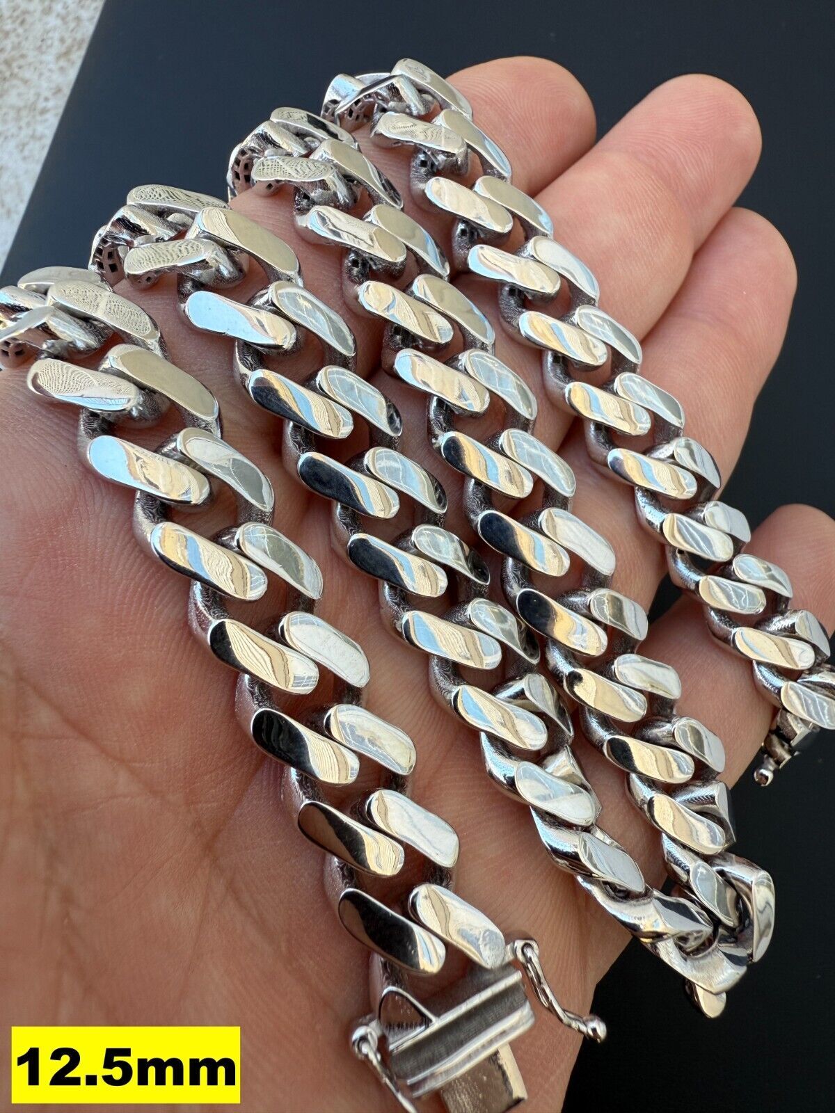 Monaco Cuban Link Chain Necklace Or Bracelet Hollow Real 925 Silver 9-15mm ITALY