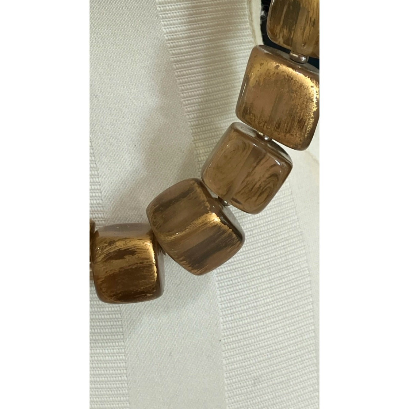 VTG Long Lucite Acrylic Square Beaded Necklace