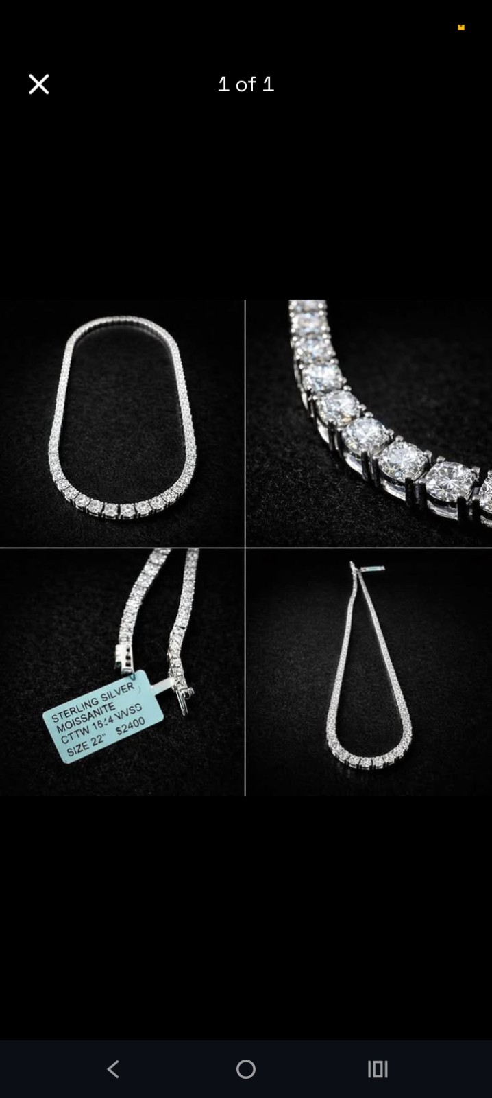 5 Mm 22-in Sterling Silver Moissanite Necklace Claw Claps