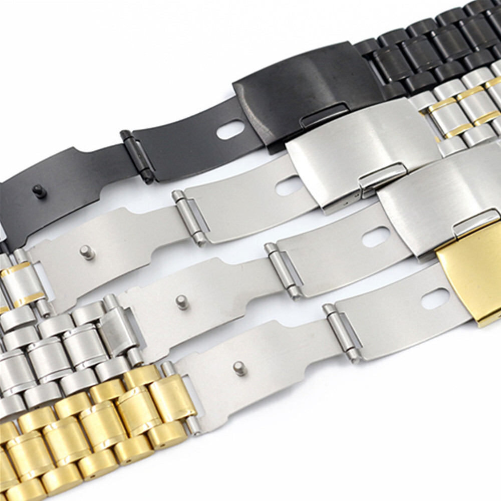 Arc Solid Stainless Steel Watch strap Universal Metal Bracelet 16 18 20 22 24mm
