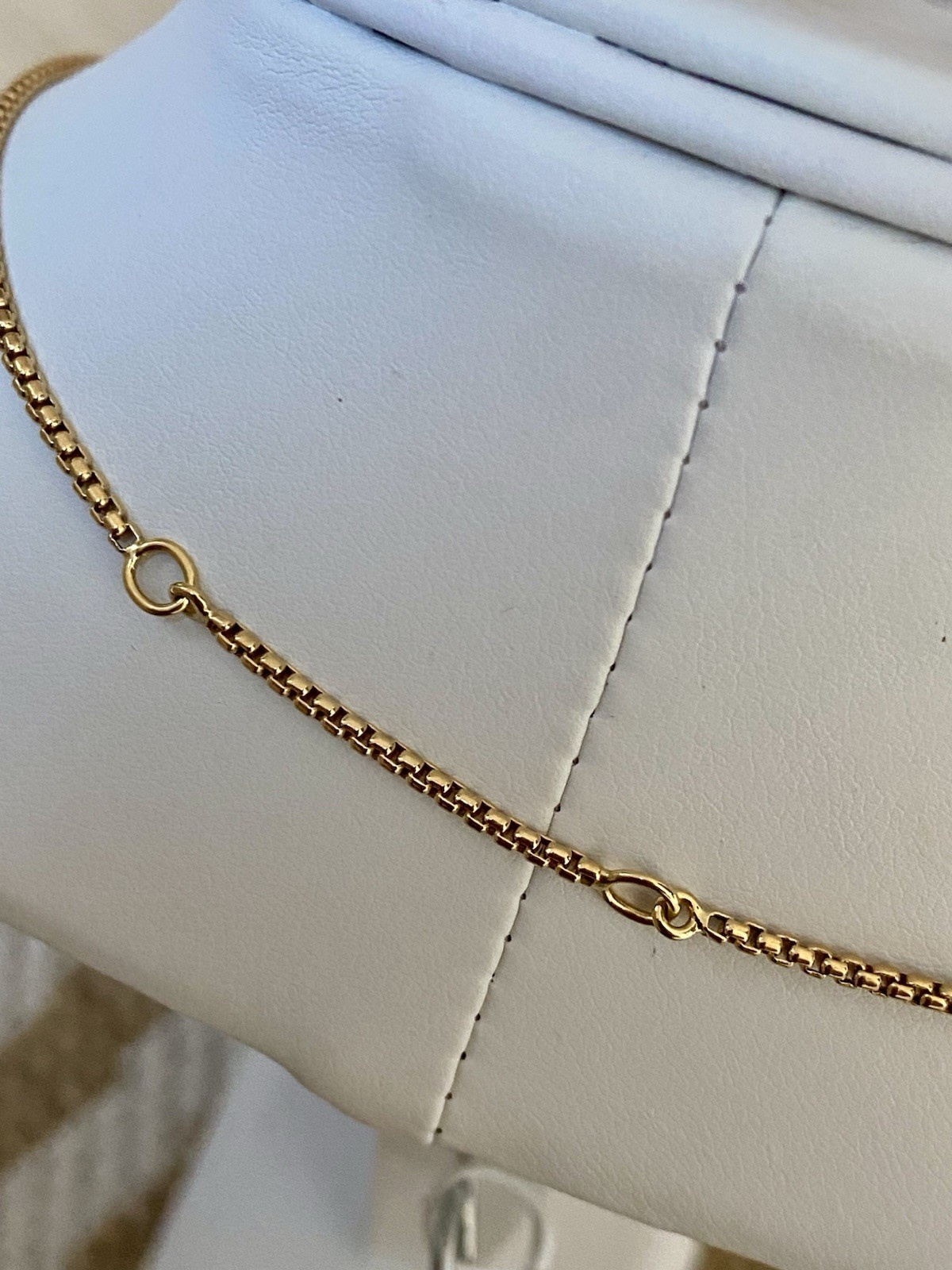 David Yurman 18k Yellow Gold Box Chain Necklace 1.7mm 16 17 18” Adjustable