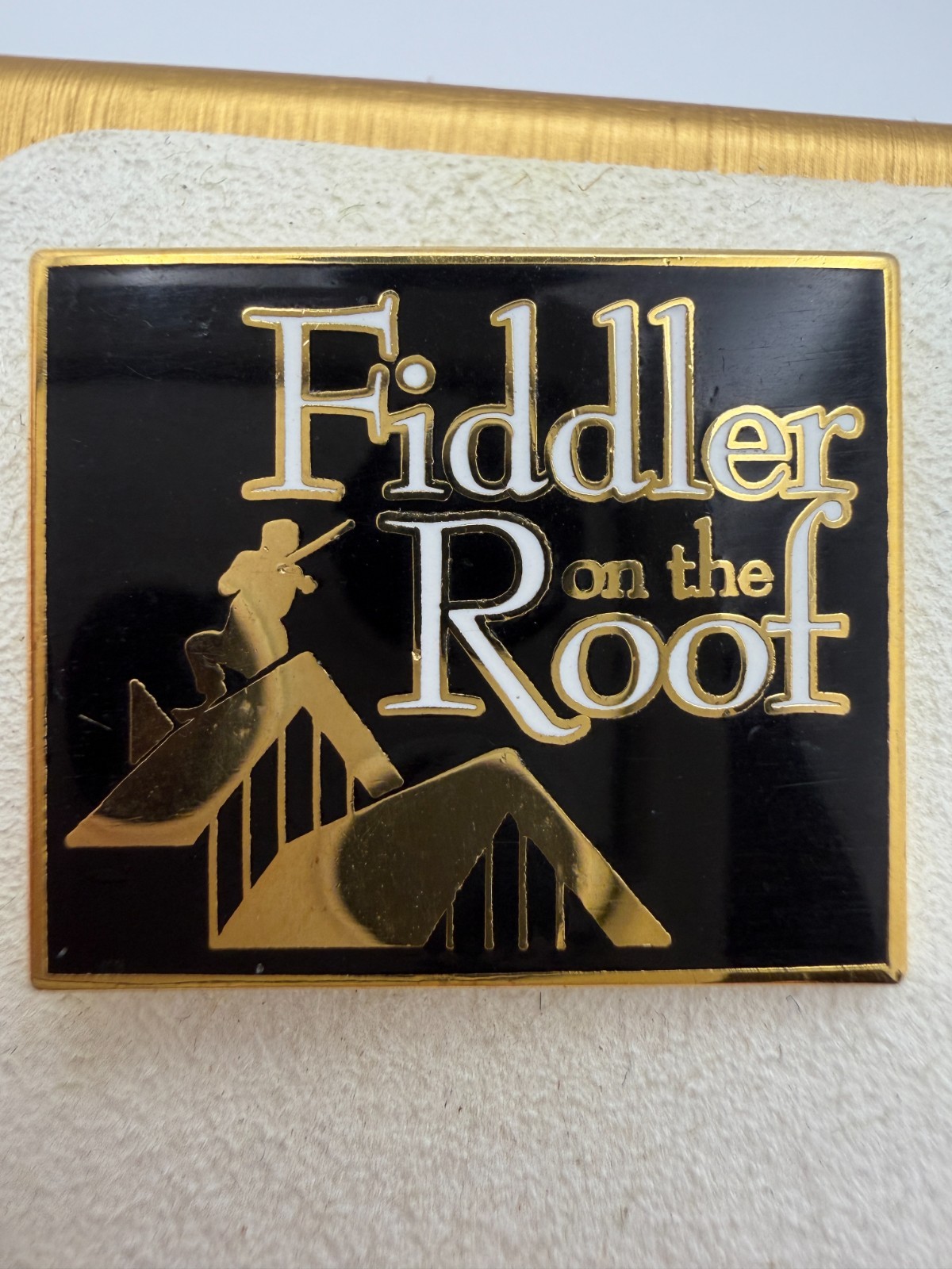 Fiddler On The Roof Pin Black And Gold Rare Unique