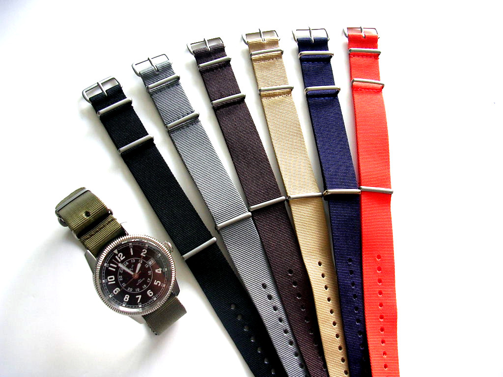 20mm Black NATO G10 Premium nylon Ballistic Airforce watch band Bonded IW SUISSE