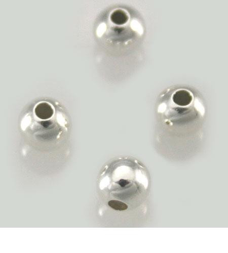 200pcSterling Silver 5mm Beads.Seamless.925 Wholesale.Regular Hole. Spacers.Bulk