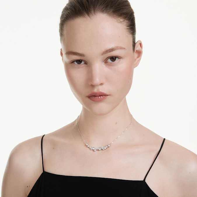 Swarovski Constella Necklaces Mixed cut, white, rhodium plated
