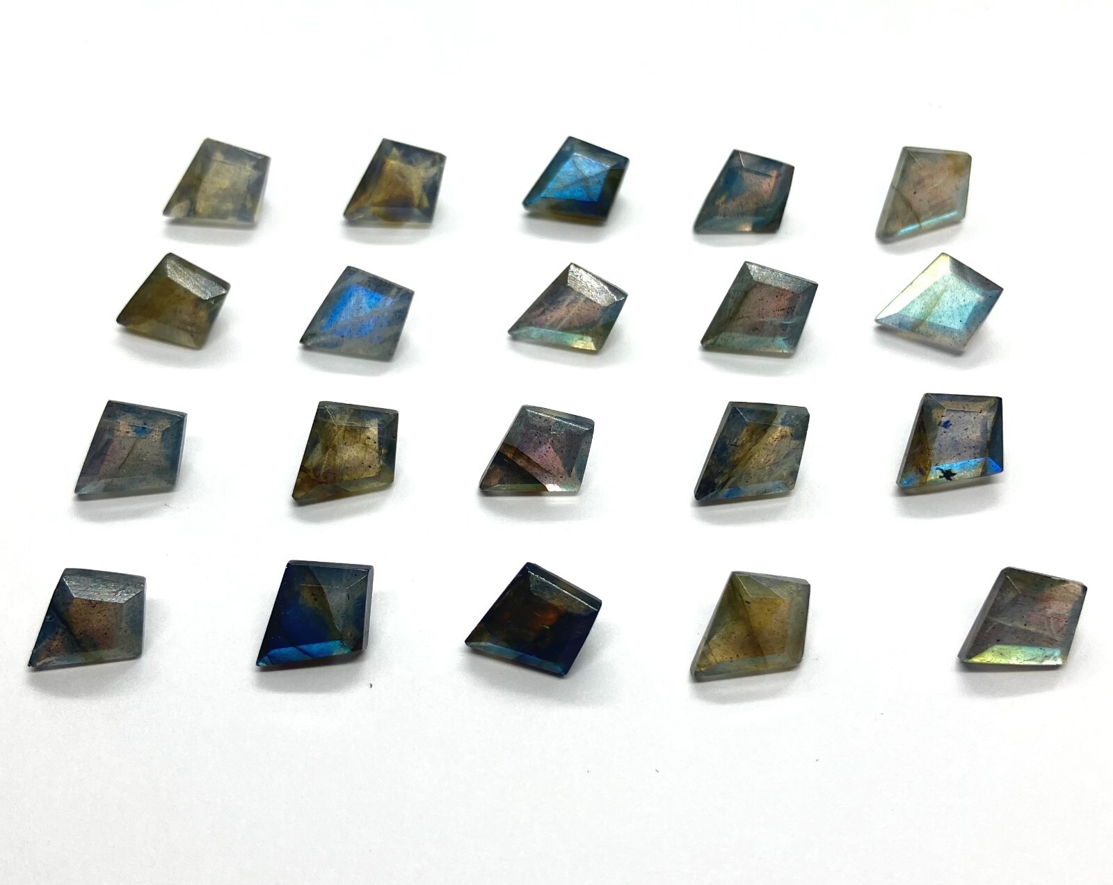 AAA Natural Labradorite Square Rose Cut Loose Gemstone For Making All Jewelry