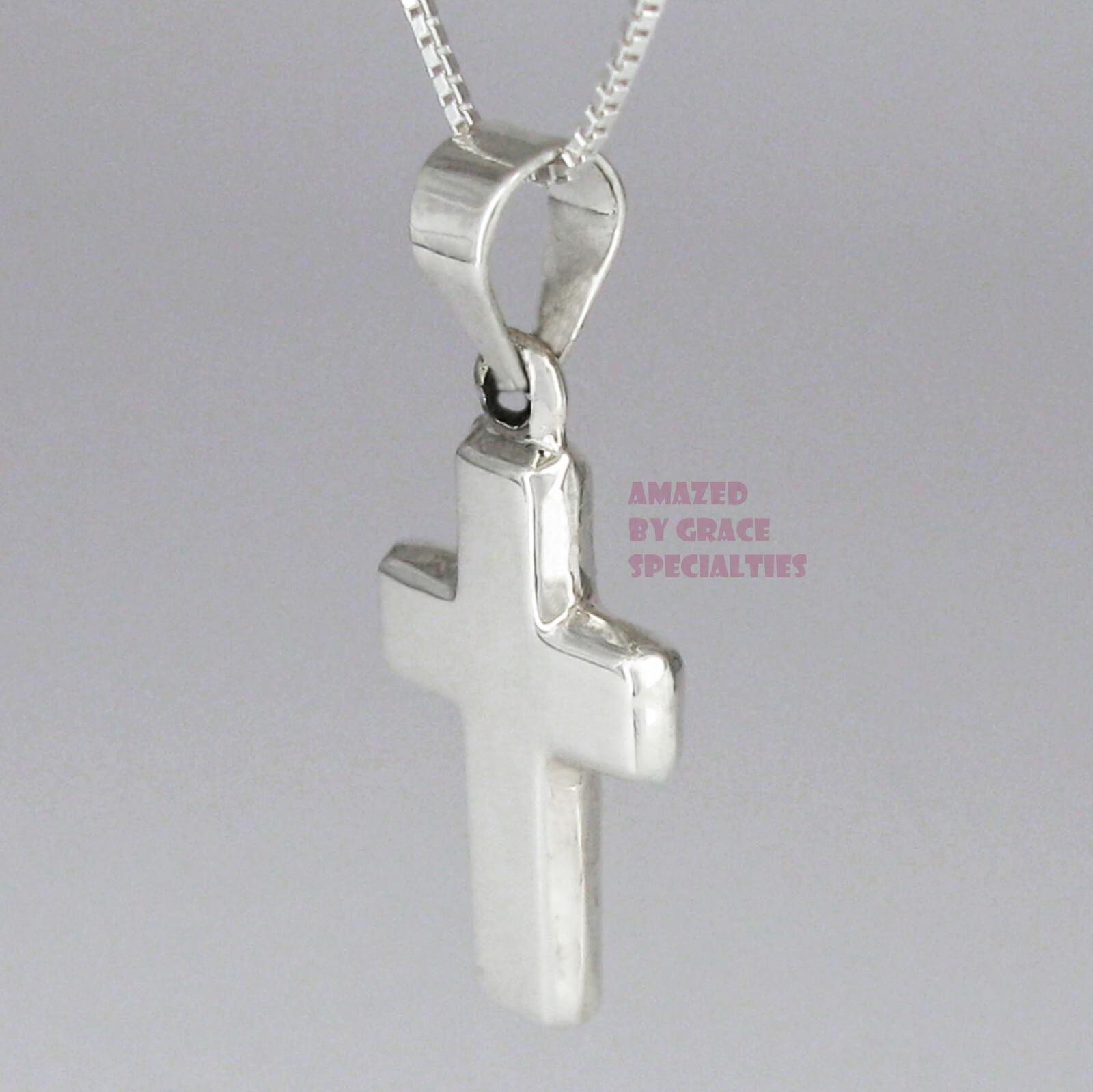 Small THICK CROSS PENDANT – 925 Sterling Silver – NEW!