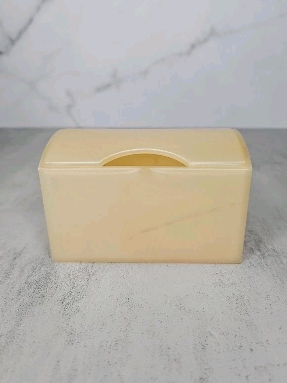 Celluloid Art Deco 1940s-50s Hinged Trinket Box Beauty Bath Supplies Storage Vtg