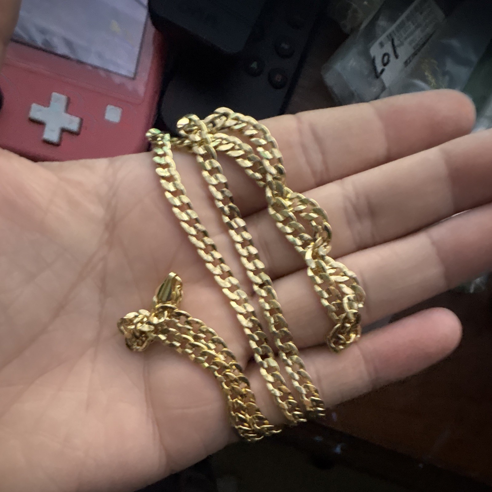 14k curb link chain signed