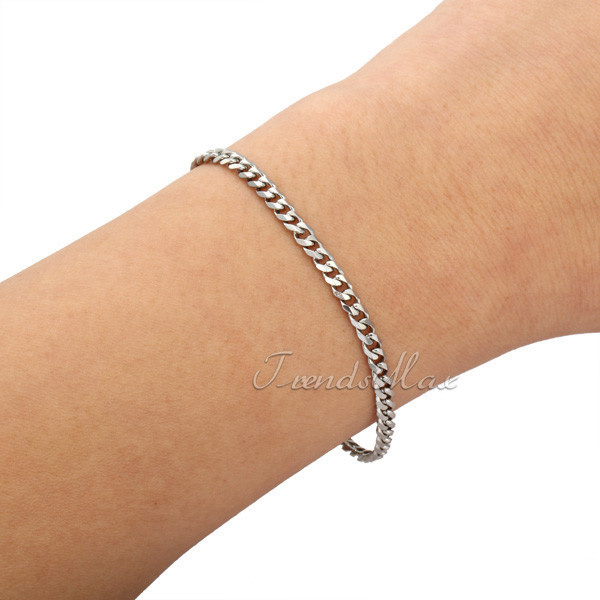 Men’s Chain 3/5/7/9/11mm Stainless Steel Bracelet Silver Curb Cuban Link 7-9″