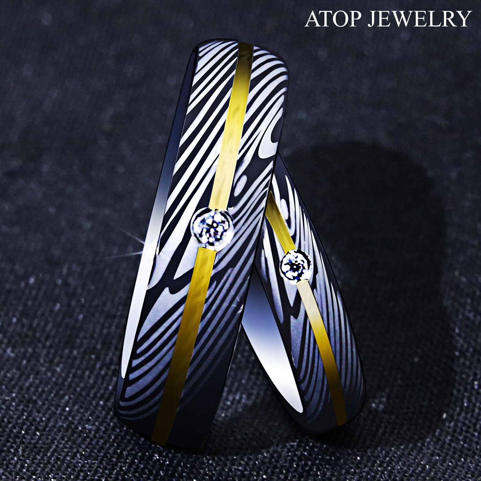 6mm/4mm Wedding Band Tungsten Carbide Ring Comfot Fit Women Men ATOP