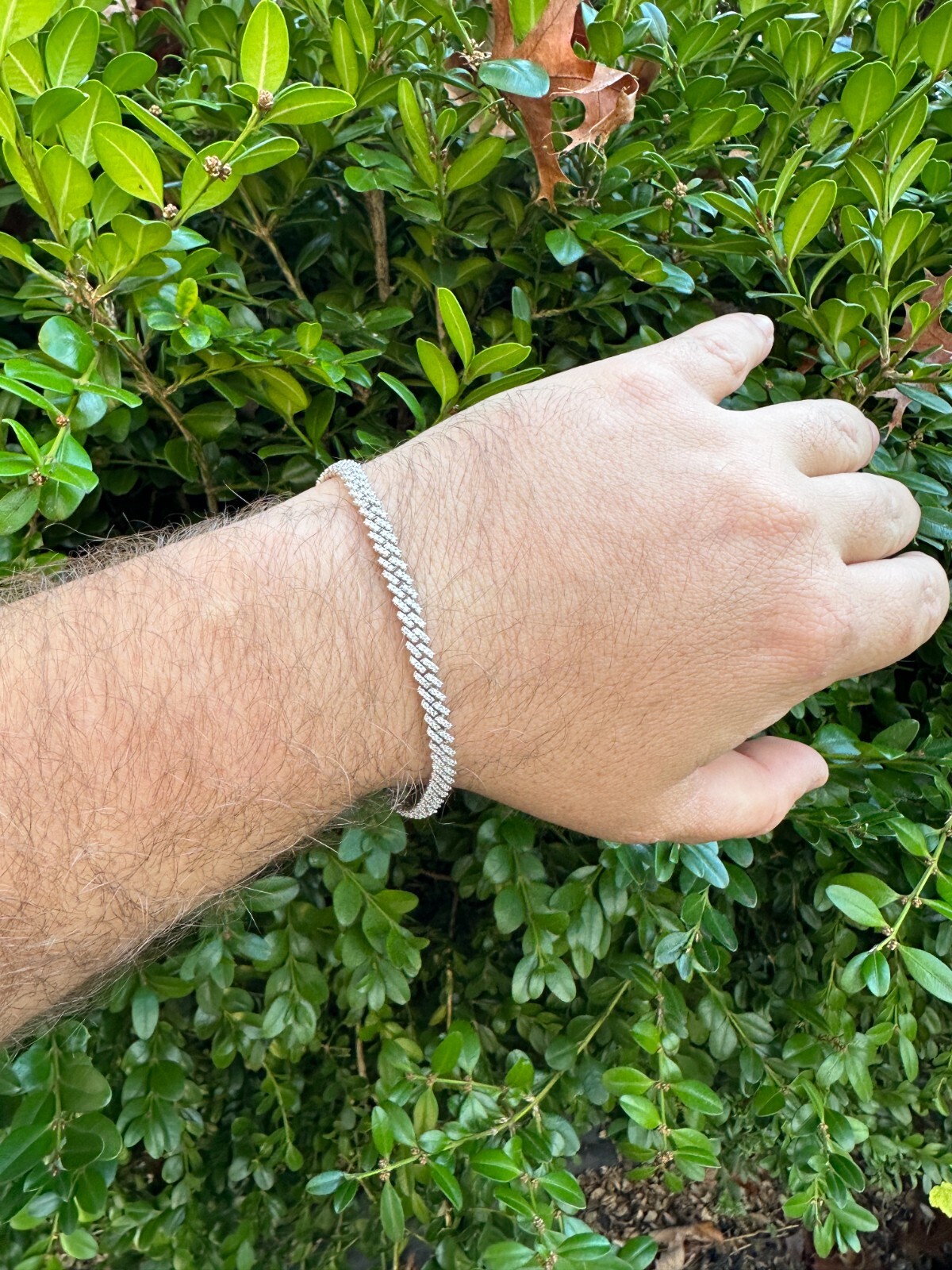 MOISSANITE Real Mini 5mm Micro Miami Cuban Link Prong Bracelet Iced 925 Silver