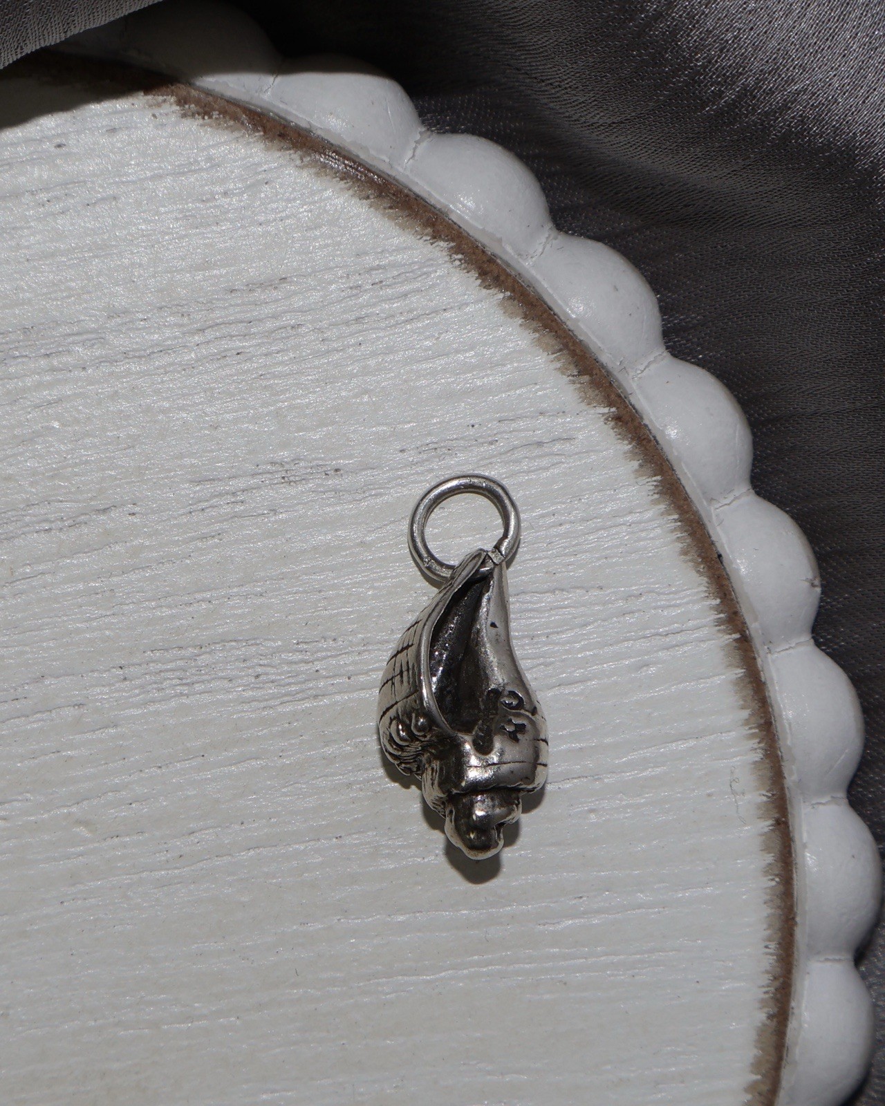 Conch Snail Seashell Sterling Silver Charm 4.2G / 0.7in