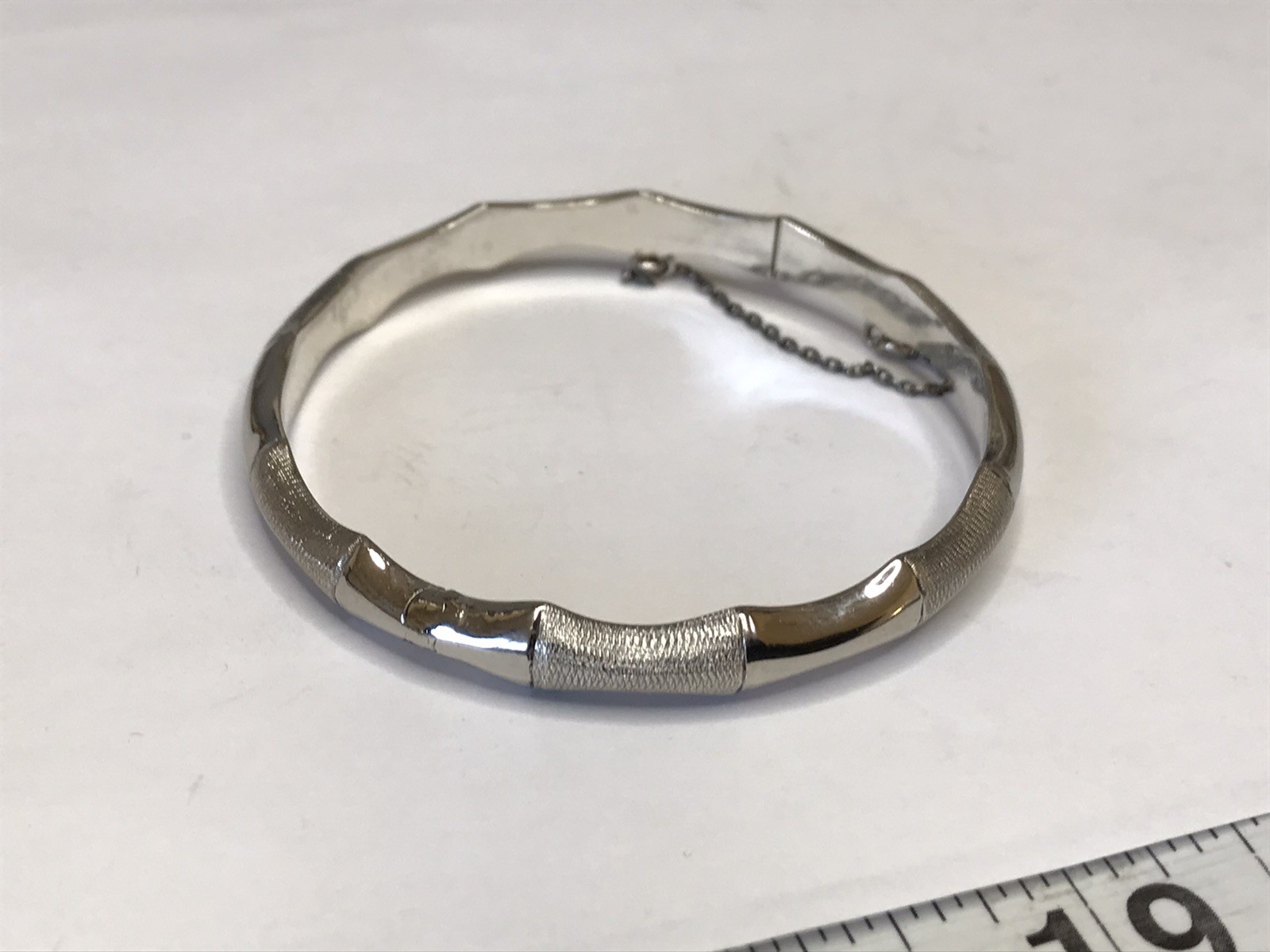 VINTAGE STERLING SILVER BAMBOO Bracelet HINGED 10.06grams