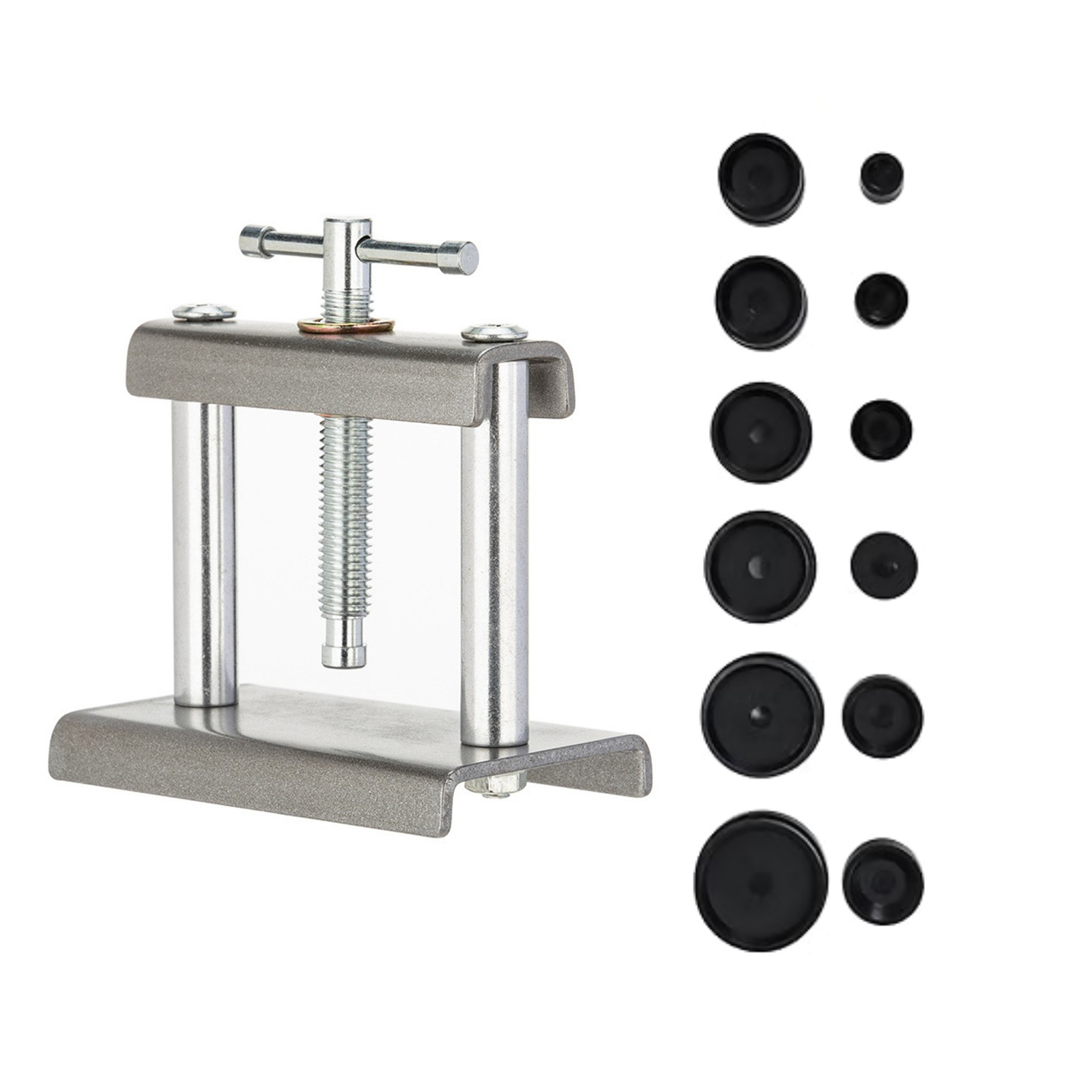 Iron Watch Case Press Tool with 12 ABS Molds for Back Cover Closing Operations