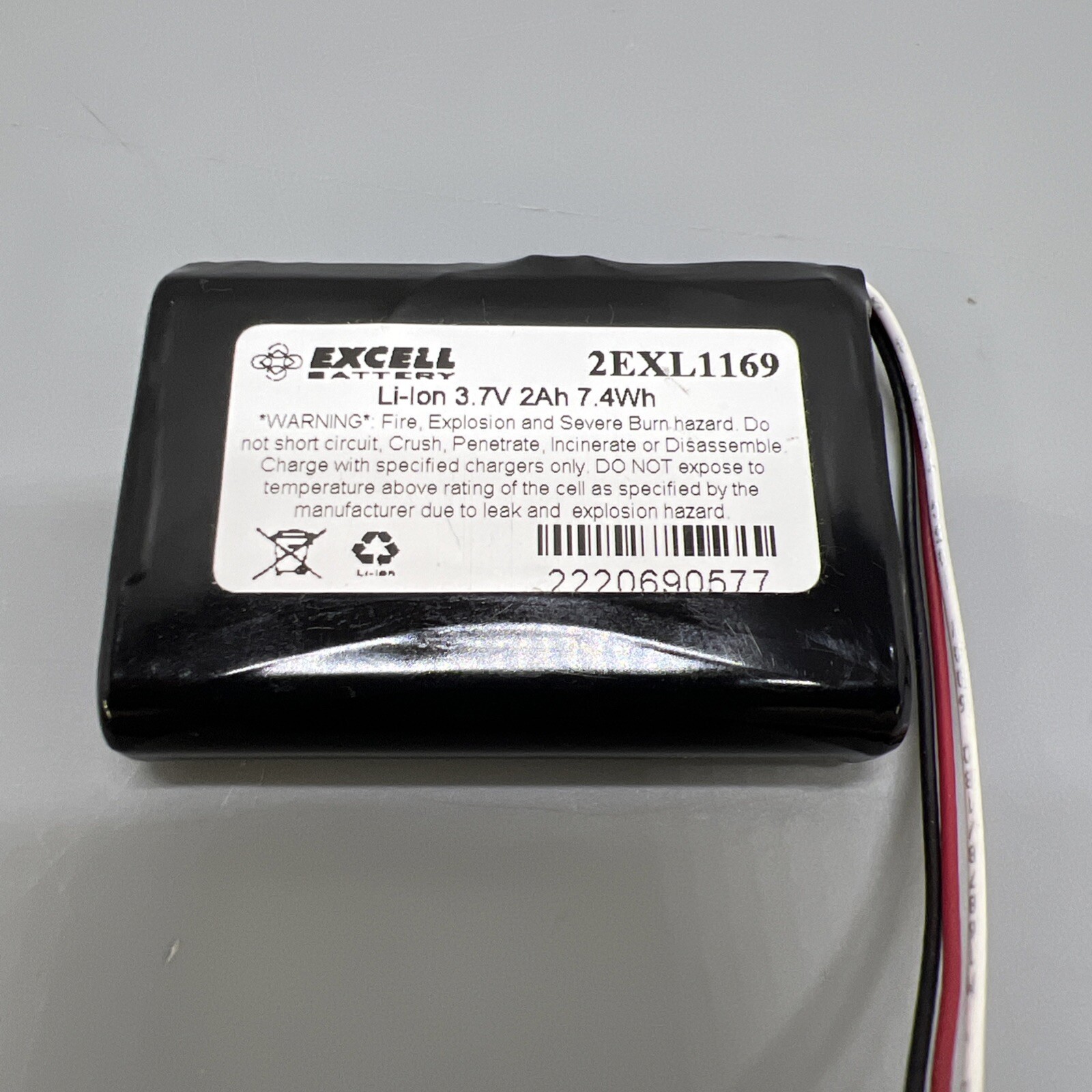 LOTS of Excell Battery Replacement 2exl1169 Li-ion 3.7V 2Ah 7.4Wh