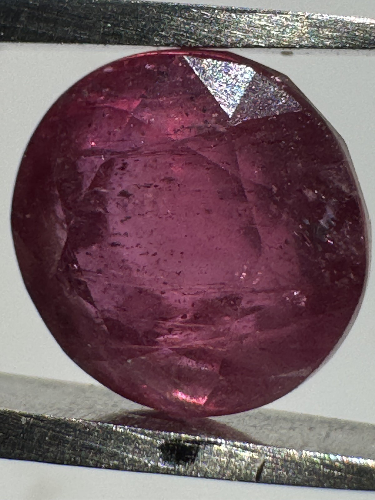 Dark Red RUBY. 7.8 mm Round, Slight Inclusion. 3.45 Carats. Free Shipping