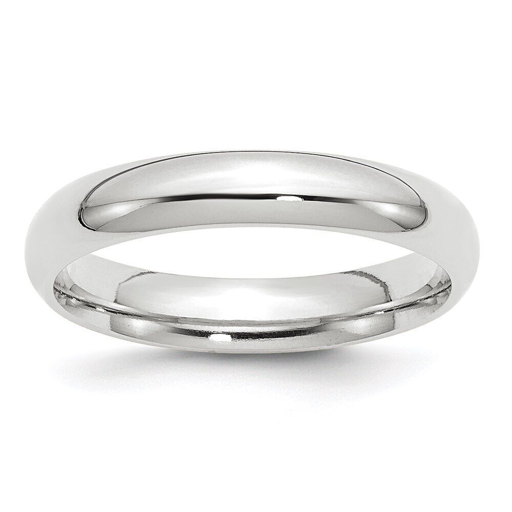 14k White Gold 4mm Standard Comfort Fit Wedding Band Ring for Mens Size 11