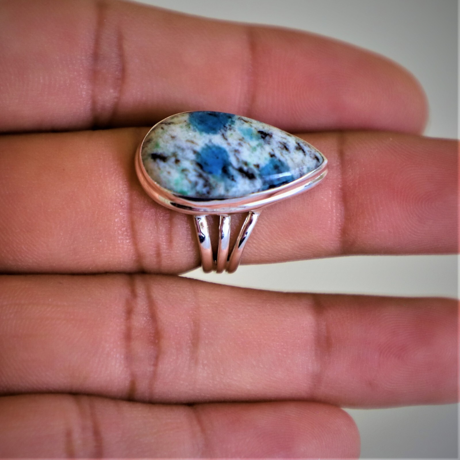 K2 RARE JASPER NATURAL GEMSTONE 925 SOLID STERLING SILVER HANDMADE JEWELRY RING