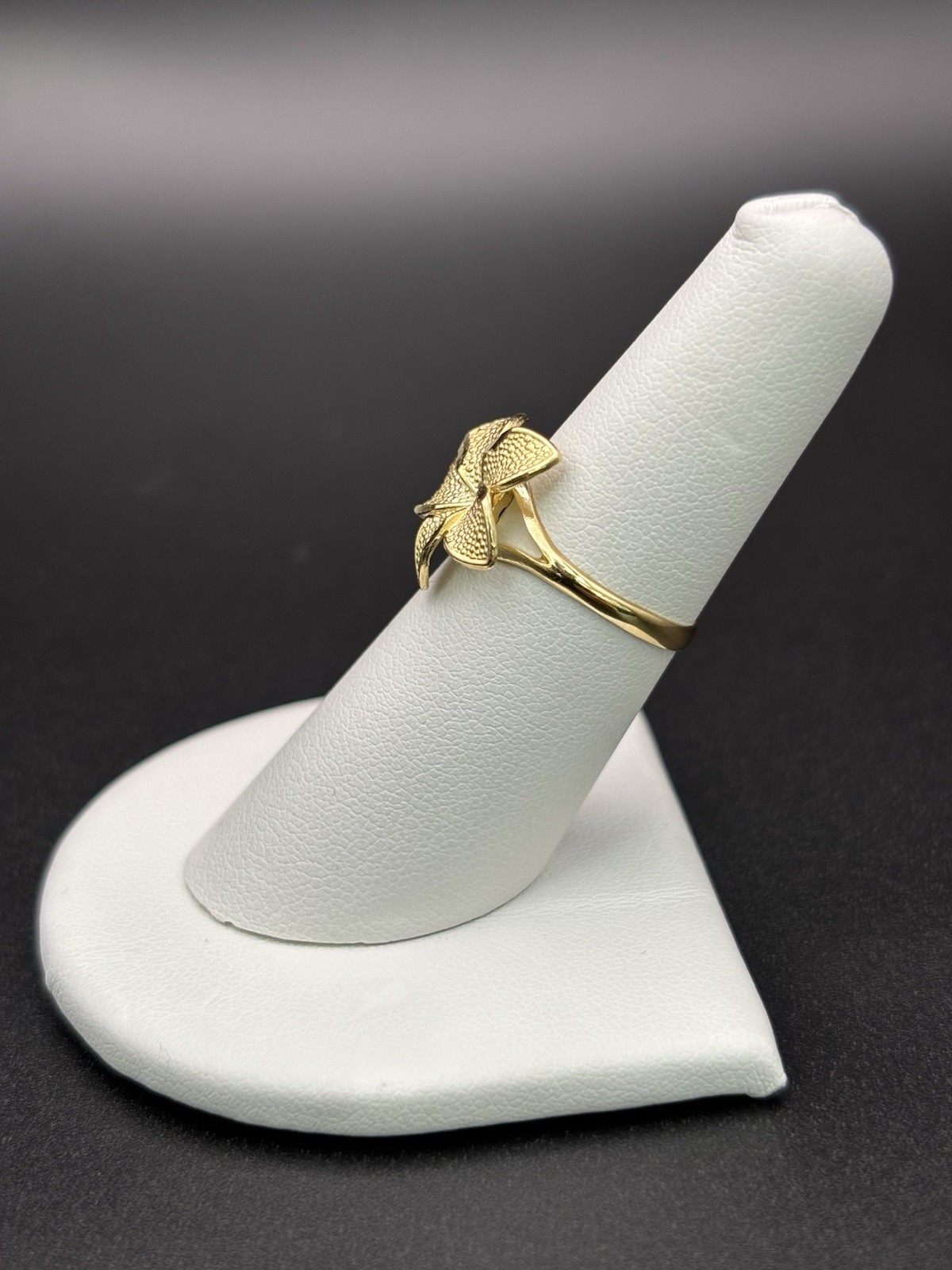 10k Solid Gold Ring Hibiscus Flower