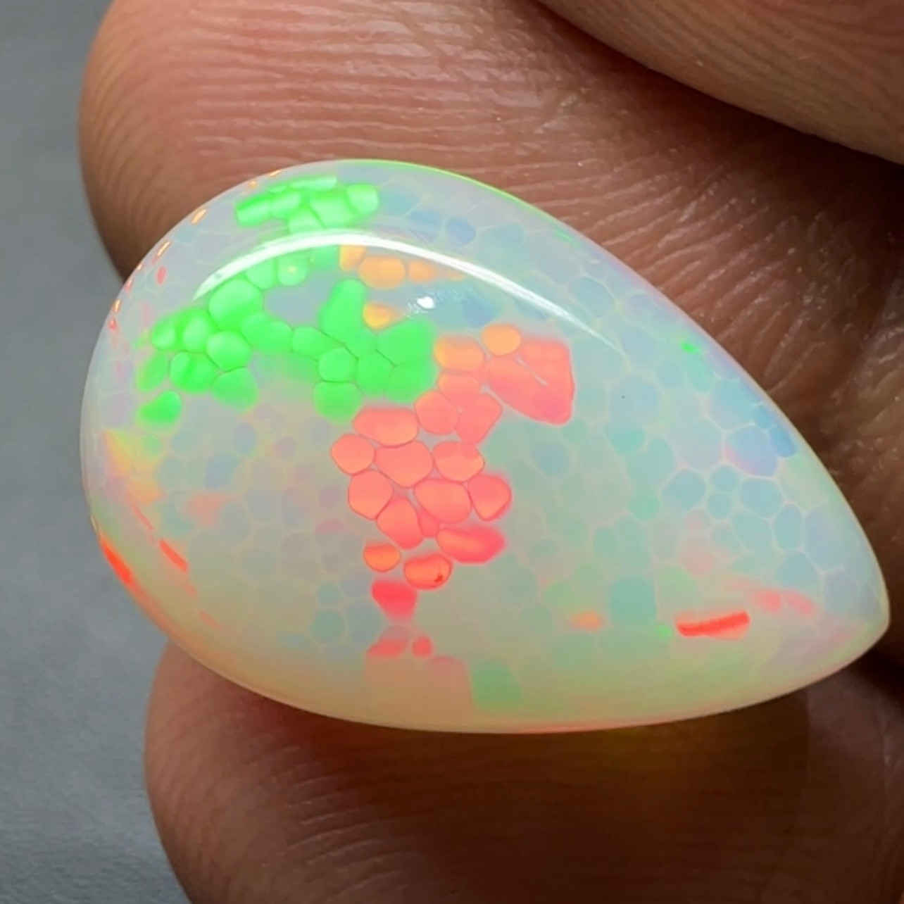 Ethiopian opal Cabochon 10.30 Carat 21x14x8mm Honeycomb Gemstone