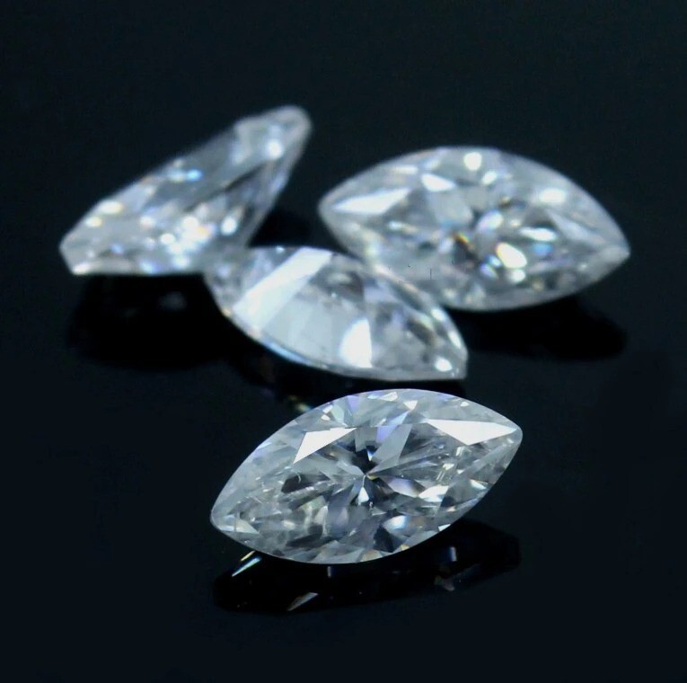 4 Pcs Lot Certified Loose CVD Diamond Marquise Lab Grown 3 x 5 mm IF Clarity