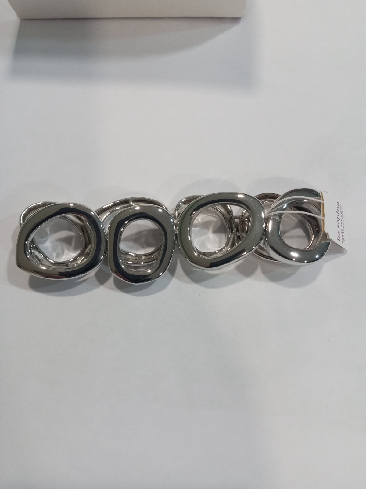 LIA SOPHIA “Glacier Bay” “Moon Dance” Silver Tone Asymmetrical Stretch Bracelet