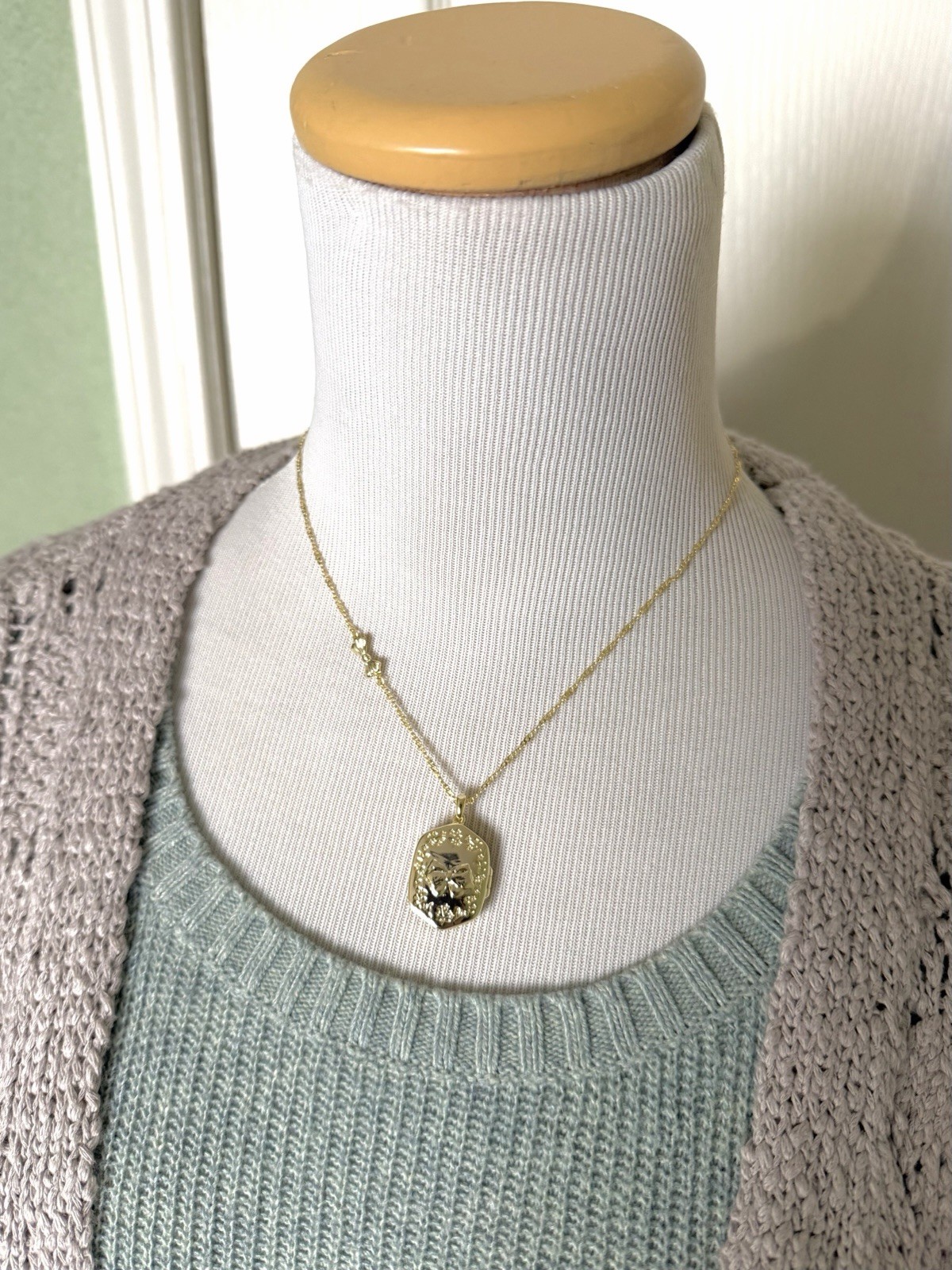 🌹Kendra Scott x LoveShackFancy Daphne Gold Locket Necklace Pink Mint Rosa Beaux