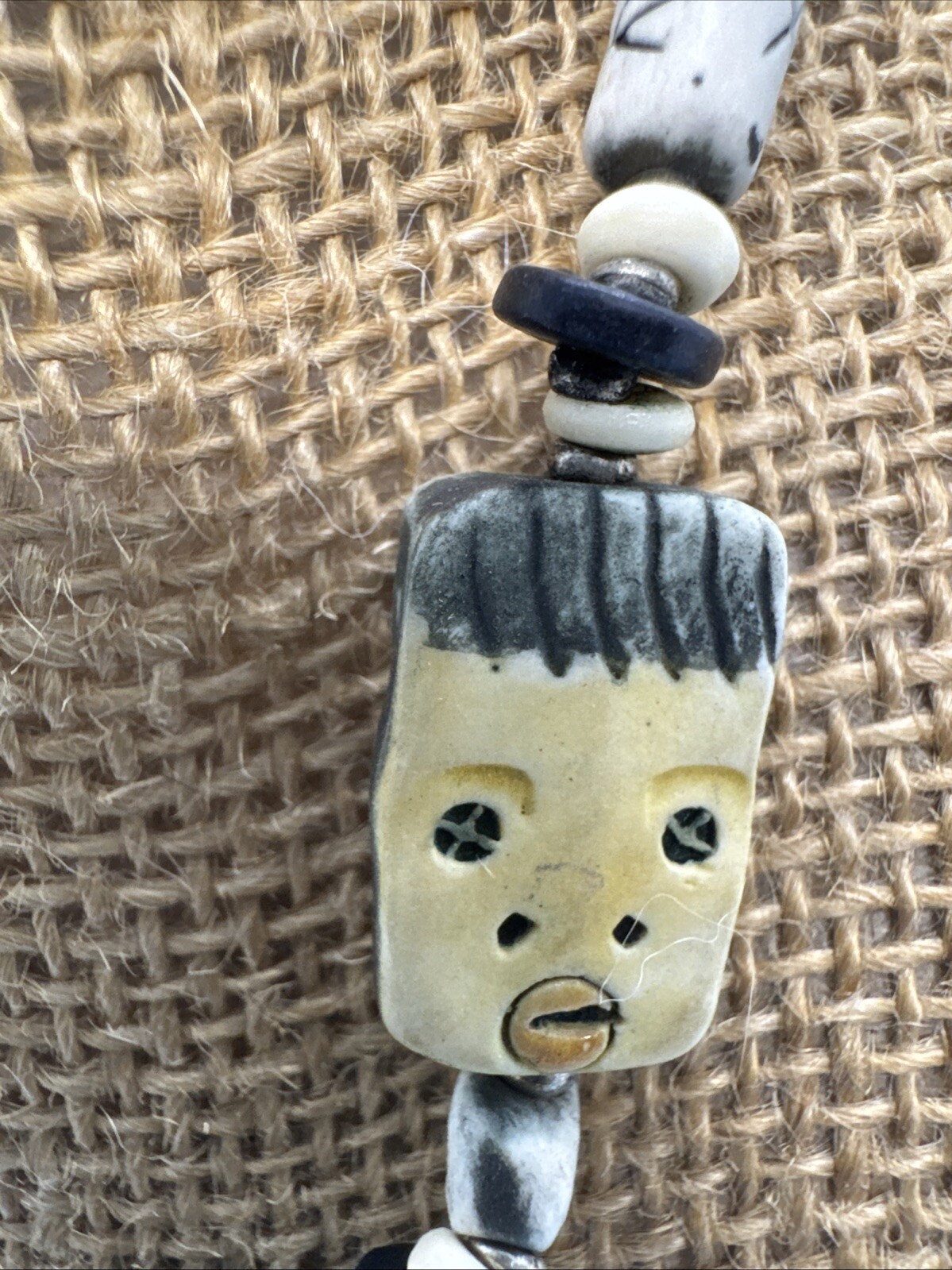 C’est Levy Everyday People Handmade Clay Faces Necklace