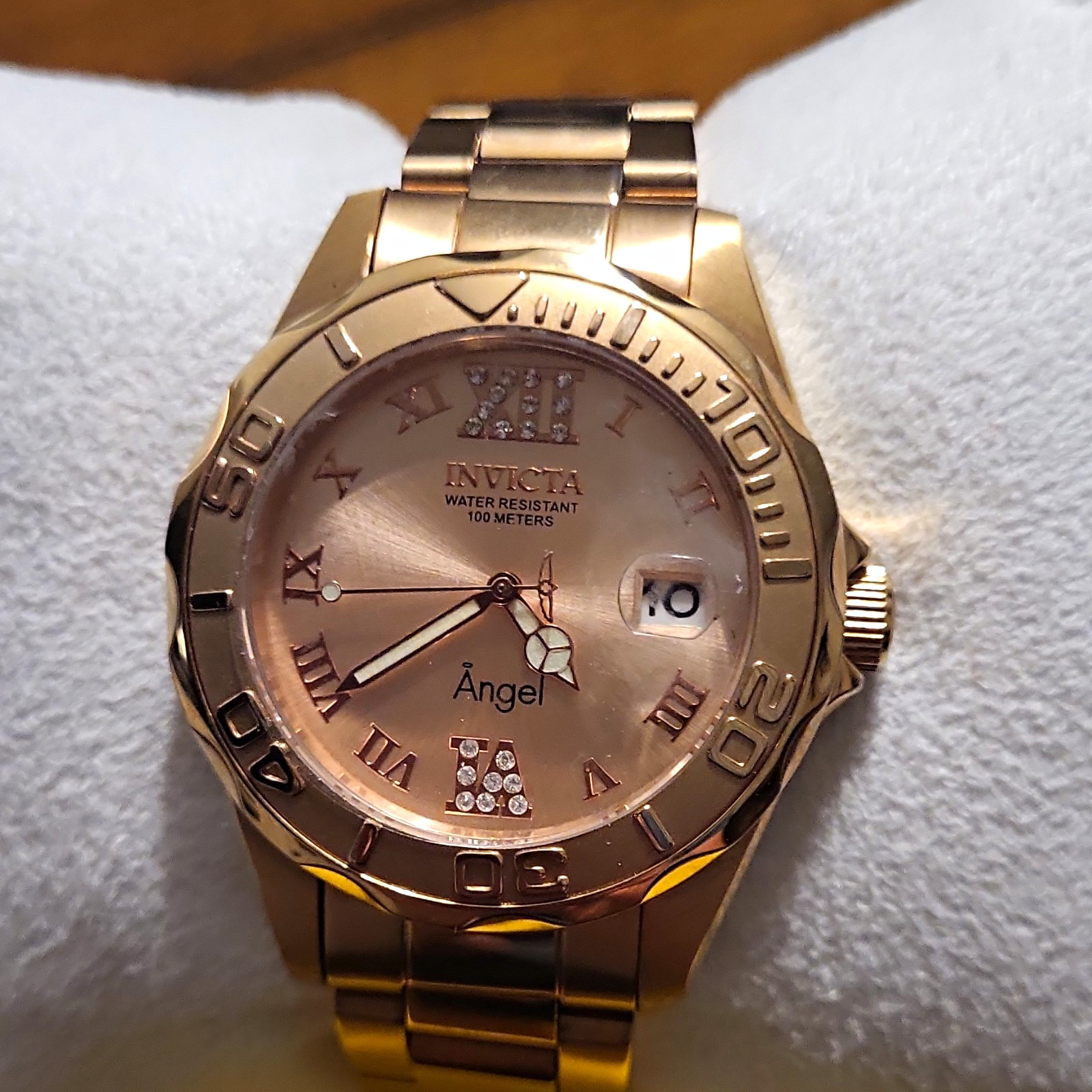 Invicta Angel Women’s Rose Gold Tone Quartz Watch, Date, 100m, w/ Box