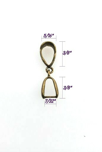 Antique Bronze Hammered Pinch Bails (Pkg of 5/15) Ships from WI, USA (17-AB)